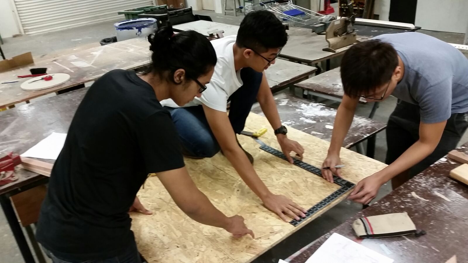 Wei Xiang in LASALLE's workshop with his classmates.