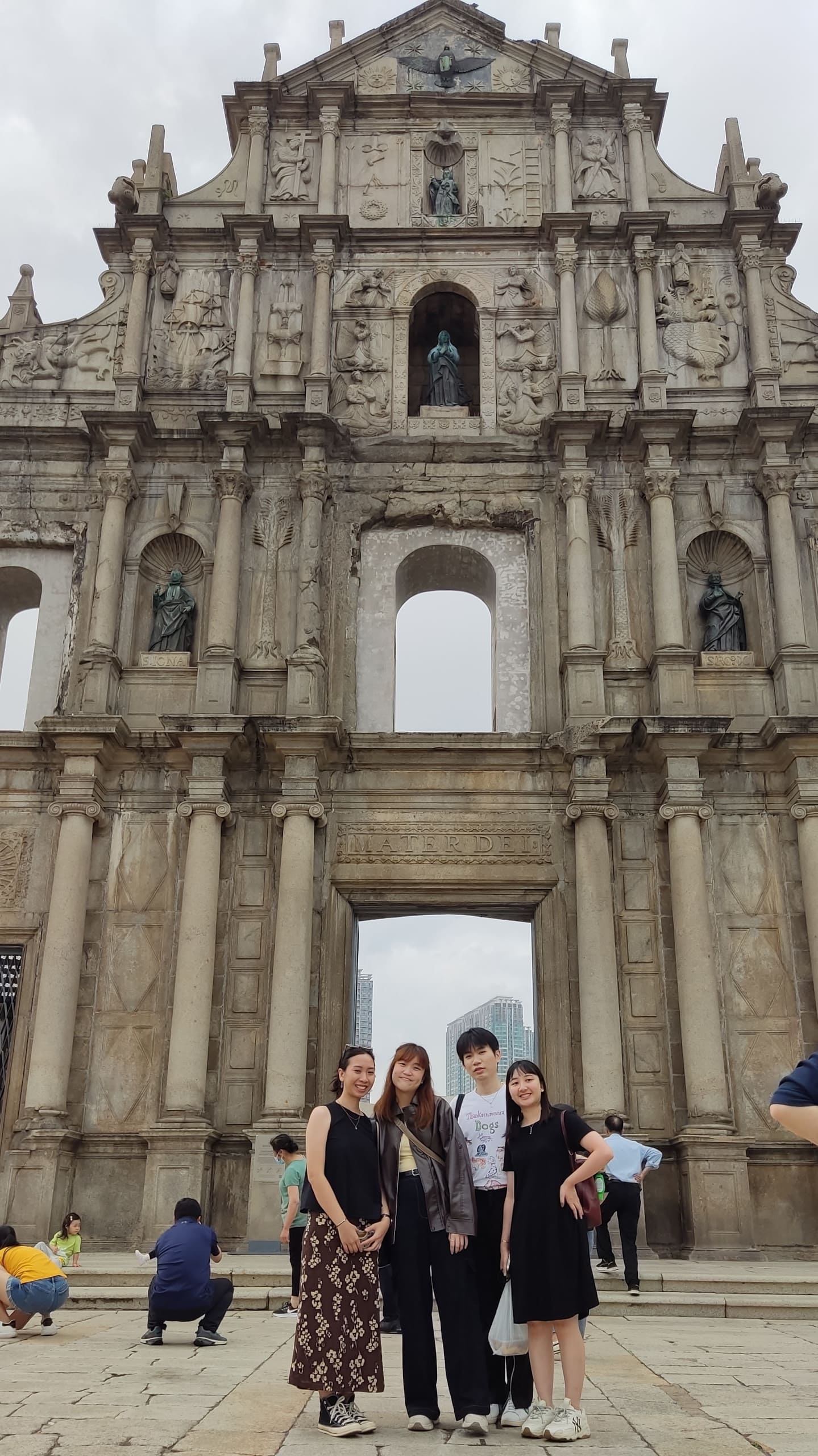 (From left) Shalyn, Kenix, Jordan and Josephine at the iconic Ruins of St. Paul's, a UNESCO Heritage site.