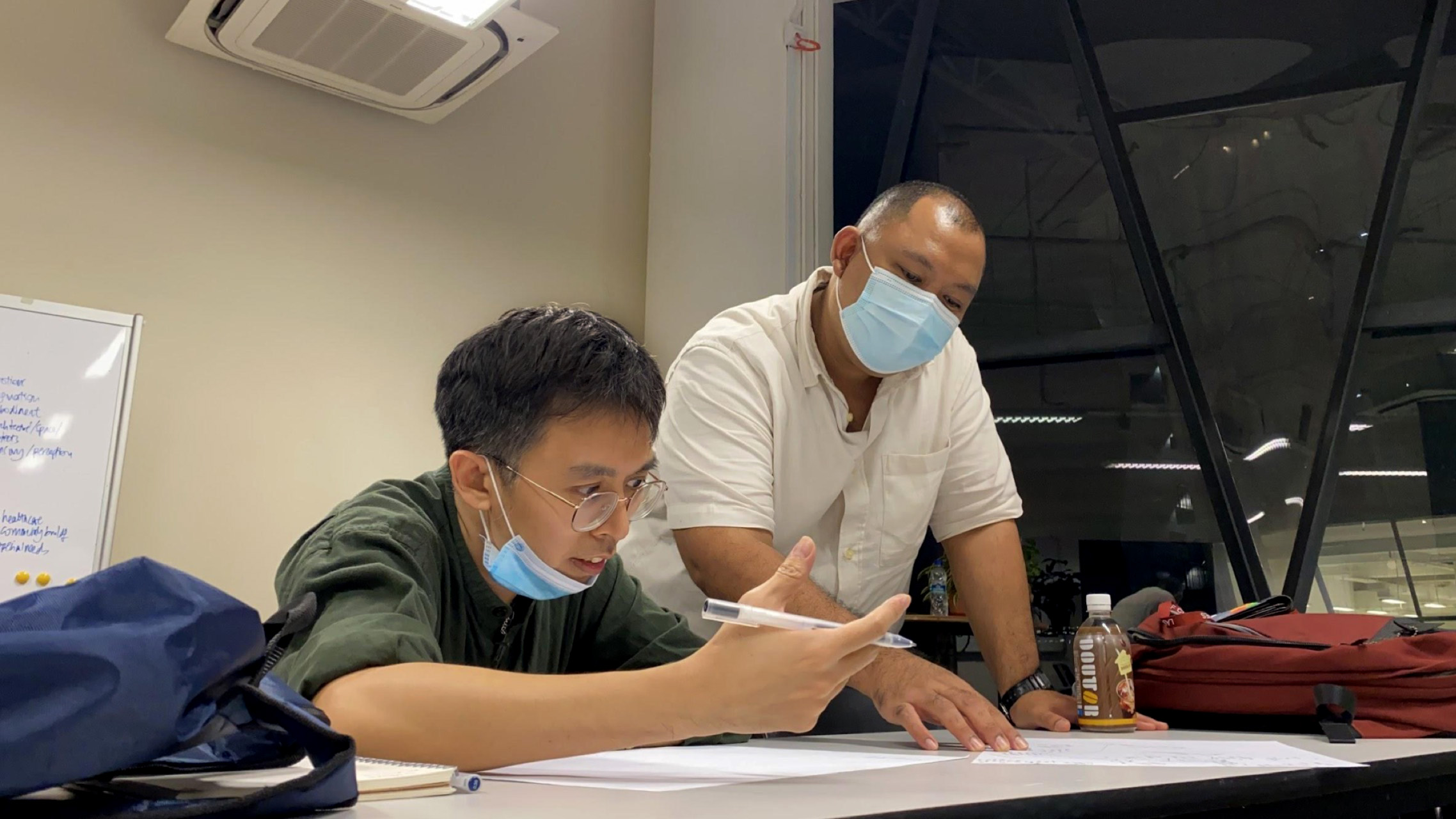 Tzang with classmate Zulkifli