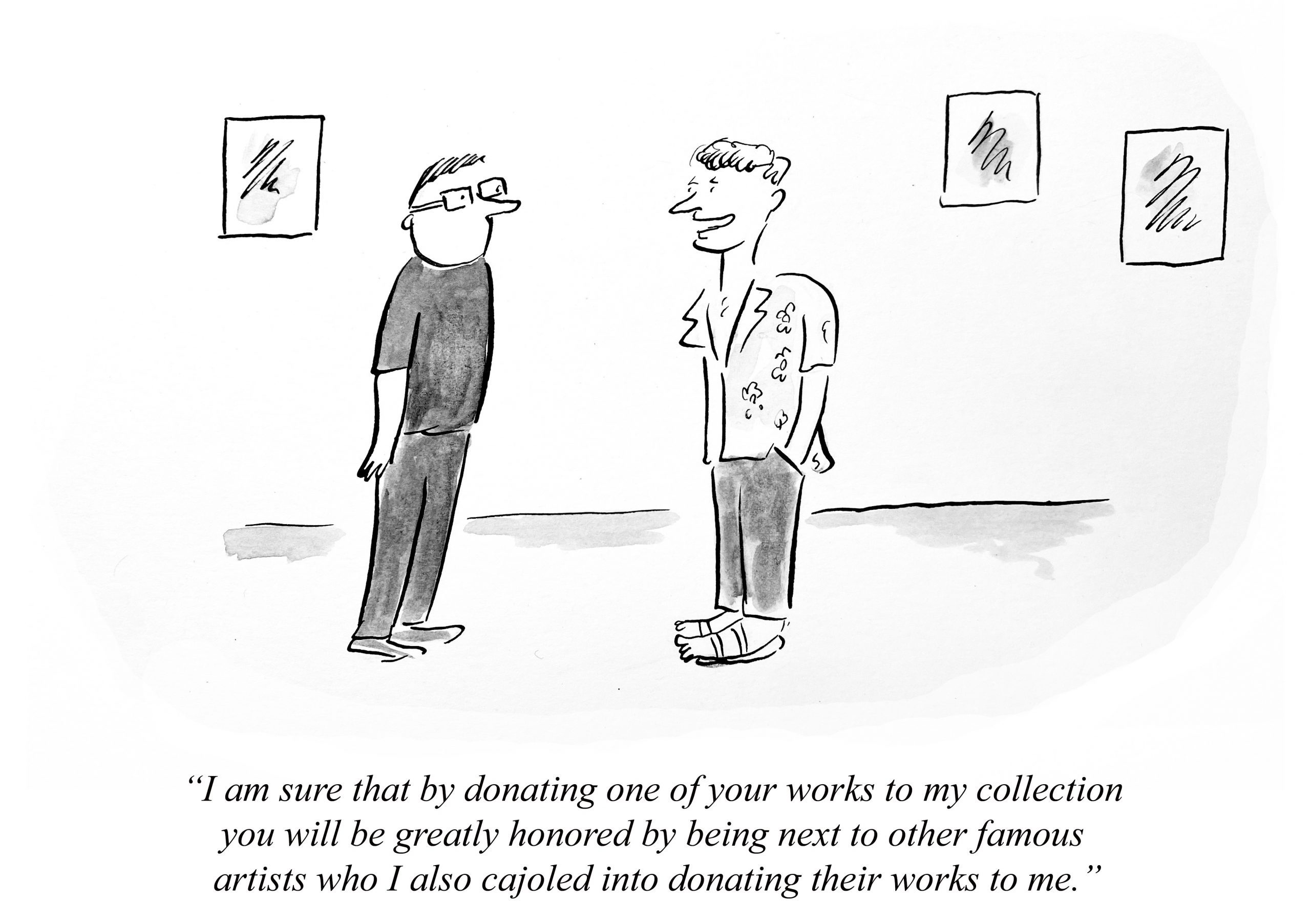 Artoon by Pablo Helguera, commissioned for Ethics of Collecting